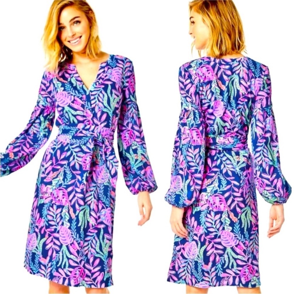 “Like new” Lilly Pulitzer Kierna Dress in Oyster Bay Navy You’ve Been Sp…